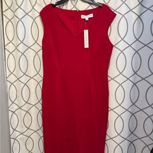 Emma & Michele Vivid Red Midi Dress